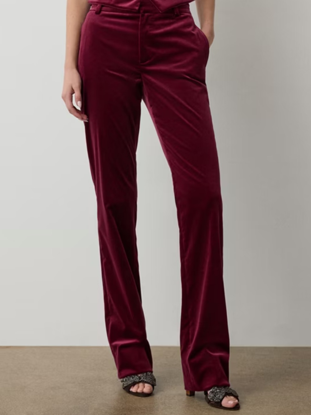 Women's Red Designer Trousers 
Ralph Lauren velvet size 12